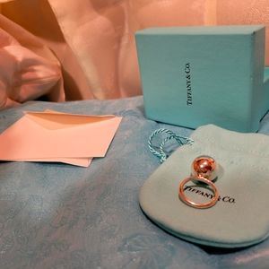 Tiffany & Co solid sterling silver 12mm hardware Ball ring size 6